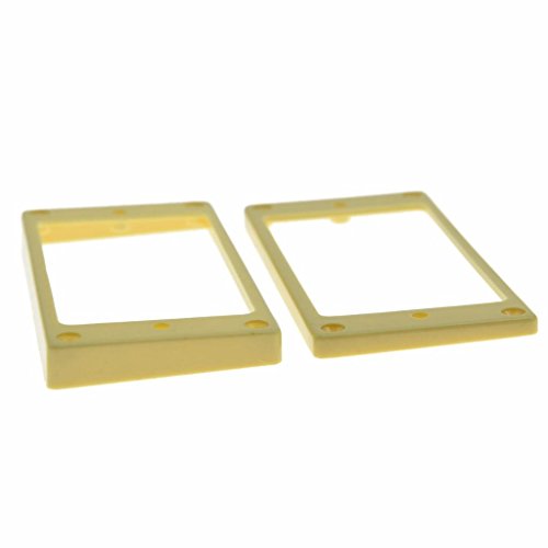Dopro Set of 2 Plastic Humbucker Pickup Ring Pickup Mounting Frame Flat Bottom 35 for Neck and 79 for Bridge Pickup Cream - Image 4