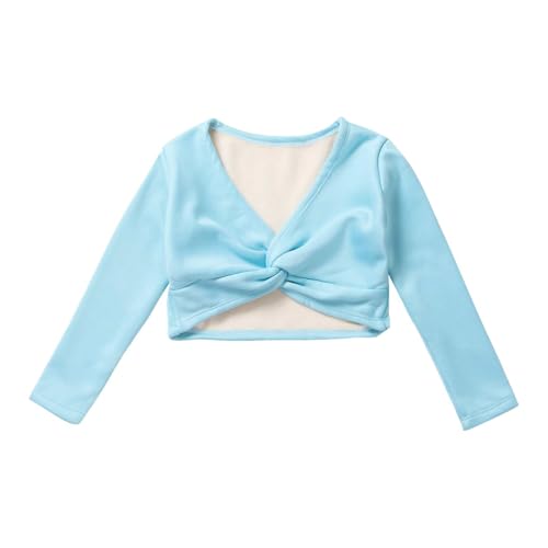 JEYPINMI Ballet Wrap Top for Girls Long Sleeve Crossover Ballet Cardigan Ballerina Gymnastics Sweater3