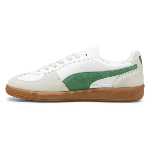 Men's Puma Palermo Leather Shoes - White/Vapor Grey/Archive Green3