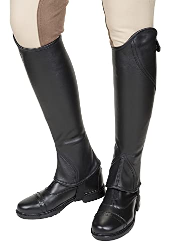TuffRider Ladies Belmont Blk Leather 1/2Chaps XS