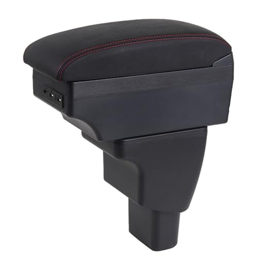 LeaHY Car Modification Armrest Box for Hyundai I10 Armrest for Hyundai I10 Car Armrest Box Interior Parts Details Retrofit Parts Storage Box Car Accessories USB(C3 Black White NOUSB)