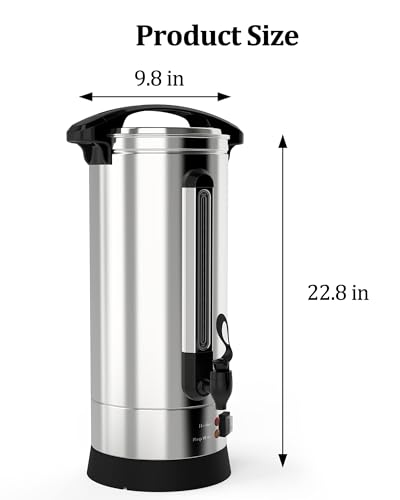 GAOMON Commercial Coffee Urn,65 Cups-10L Fast Brew Stainless Hot Water Dispenser, Coffee Dispenser Electric, Hot Water Urn for Catering, Meeting, Party,Silver
