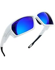 White Frame Dark Blue Lens