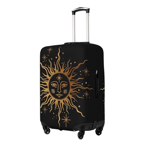 Spandex Travel Luggage Cover Printed Boho Golden Sun Double-Sided Suitcase Protector Bag,Dust-Proof Cratch-Resistant Durable Suitcase Sleeve For Kid Adult,Small2