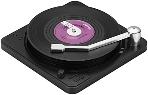 MECOWON Vinyl Record Coasters with Record Player Holder - 6Packs, Cool Coasters for Music Lovers, Great for Housewarmings, Parties, or Any Music Enthusiast in Your Life.