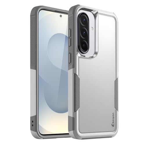 Image of KARWAN Shockproof Back Case Cover Compatible with Samsung Galaxy A36 /A56, Heavy Duty Case with 360 Degree Camera Protection, Dual Layer Rugged Bumper Protection Cover with Matte Finish (White)