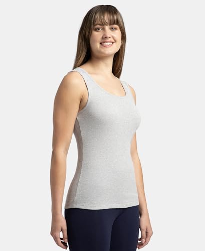 Image of Jockey A113 Women's Super Combed Cotton Rib Fabric Slim Fit Solid Tank Top