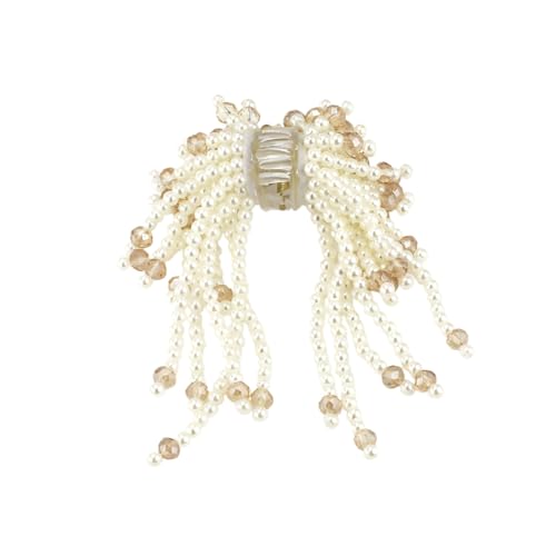 Pinza para cabello elegante con perlas y borlas, diseño retro, para bodas y ocasiones especiales miniatura 1