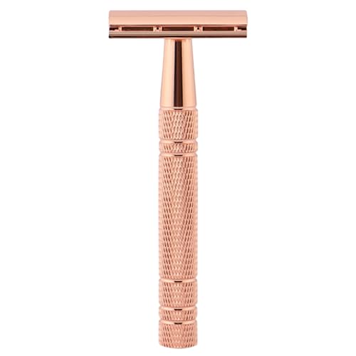 AYKHDS Womens Razors For Shaving, Women's Double Edge Rose Gold Shaving Razor, Safety Razor, Gold Color Grooming Tool for Home, Air Travel, Car, and Camping (Golden)
