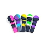 Silicone Capped Reusable Drinking Straws, 5 Pack, Multicolor, Pocket Travel Size, Unbreakable, with Seal Cap