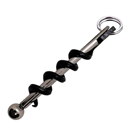 OVAQUIXI Mini Llavero Sacacorchos, Abridor de Botellas de Acero Inoxidable para Acampar y Viajar (SILVER)