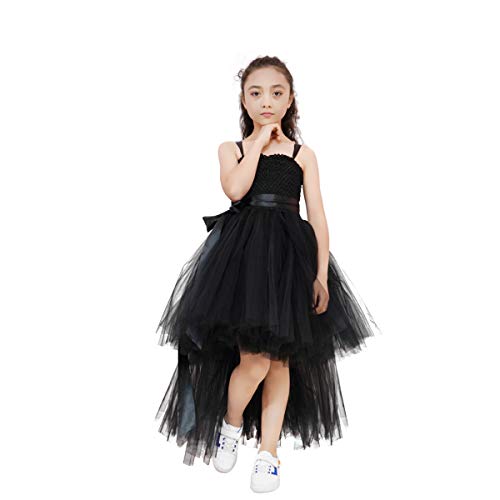 Girls Tutu Dress Toddler Handmade Tulle Party Dresses For Birthday Outfit, Photography Prop, Special Occasion Black #TOP6