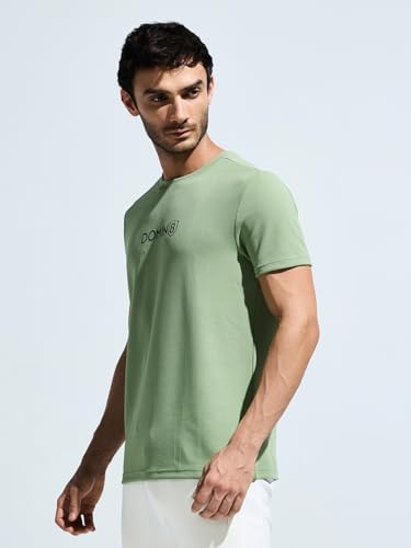 Image of Men Wrinkle Resistant Moisture Wicking T-Shirt with Stylish Chest Logo|Men Sports Tshirt|Moisture Wicking T-Shirt