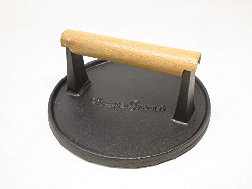 Vintage Gourmet Cast Iron Steak Burger Press (Round)