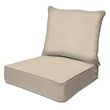 Honeycomb Outdoor Heritage Deep Seat, 24 x 23, Textured Solid Almond Chair Cushion with Removable Cover, for Patio Furniture