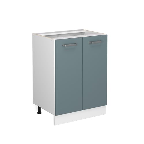 Vicco Meuble Bas de Cuisine R-Line, Bleu-Gris, 60cm sans PT, pour Une Combinaison Libre au Sein de systèmes de Cuisine modulaires