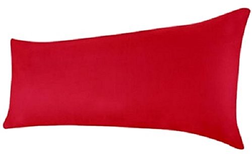 Dulce Lino New Bolster Pillow Case Cover & Pregnancy Maternity Orthopaedic Support.(Red, 5FT)