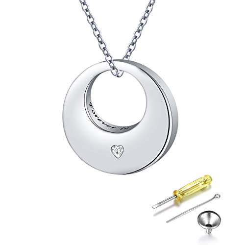 Kreis des Lebens Urne Halsketten für Asche für Damen Frauen Feuerbestattung Schmuck 925 Sterling Silber Ewigkeit Denkmal für Immer in meinem Herzen Asche Andenken