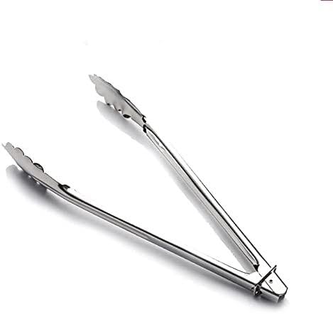 Pinzas de acero inoxidable,pinzas de cocina, Cocina for acampar (cubiertos) Tamaño: 10 pulgadas/longitud total 25 cm, freír, asar a la parrilla, ensalada, for barbacoa, pinzas for alimentos de acero i