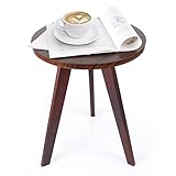 WOOW DEPOT Wood End Table for Small Spaces,Simple Vintage Wood Round Accent Table Side Coffee Table...