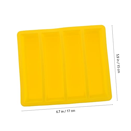 Bandeja de silicona para hielo con tapa, color amarillo miniatura 7