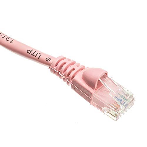 Cablewholesale Cat6 Ethernet Cable, 24Awg, Rj45 Gold Plate Connector, Etl, 4 Pair Stranded Copper, Snagless Boot Unshielded Twisted Pair (Utp) Internet Network Patch Cable, 1 Foot, Pink #TOP3