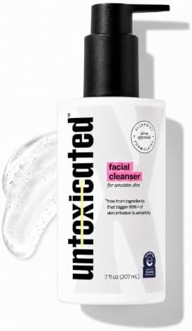 Untoxicated Face Wash - Gentle & Hydrating Face Cleanser for Sensitive Skin - Ceramides, Hyaluronic Acid & Glycerin - No Common Irritants - Non-Foaming - Soap Free - Fragrance Free - 7 Ounce