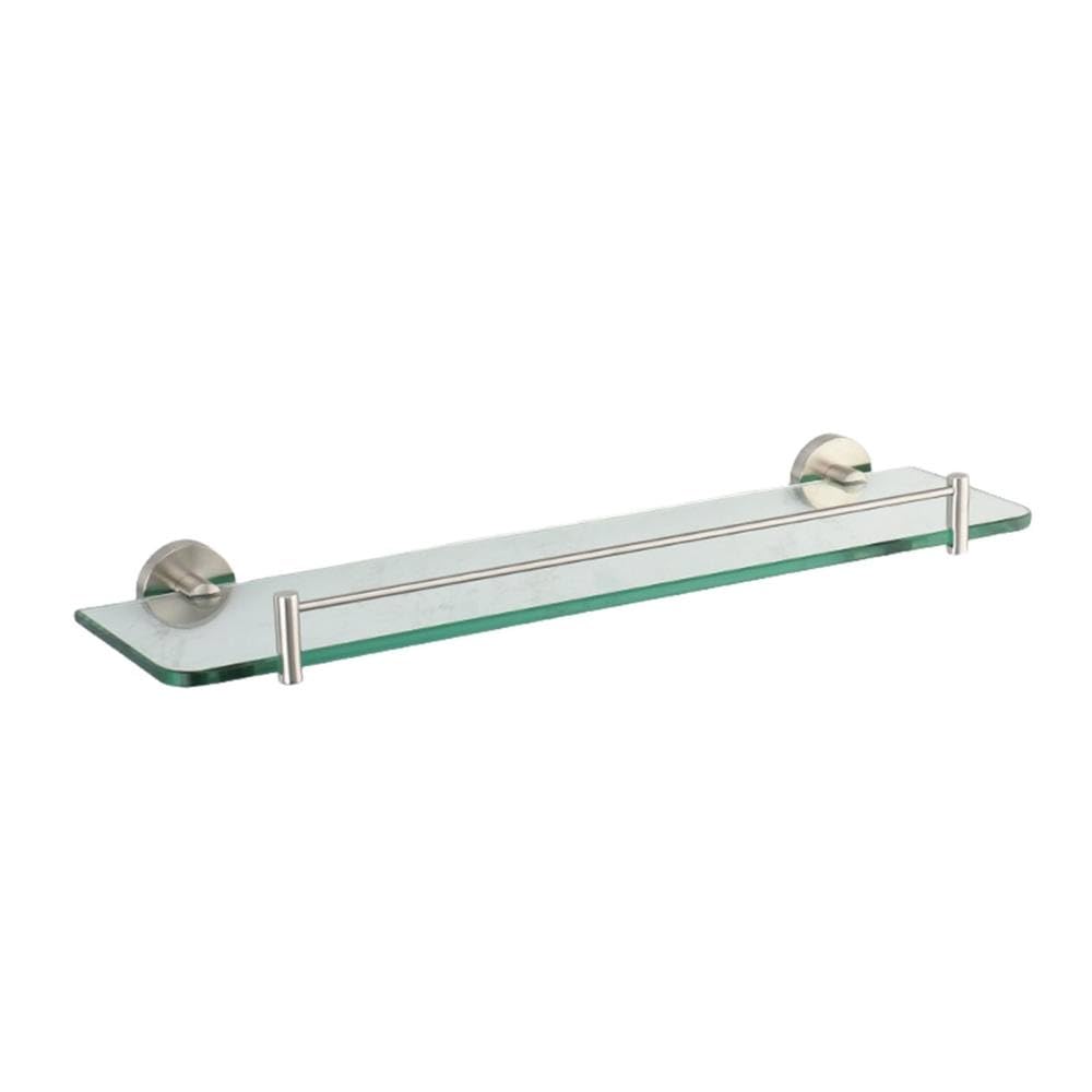Barre à serviettes nickel brossé avec étagère en verre et porte-savon