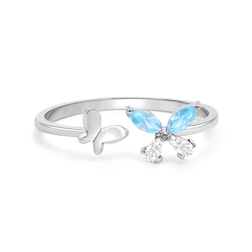 Image of ZAVYA 925 Sterling Silver Butterfly Ring | Gift for Women & Girls | With Certificate of Authenticity and 925 Hallmark