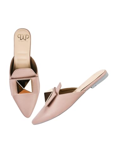 Image of The White Pole Slip on Slides Flat Mules Bellies Jutti Sandals for Women and Girls