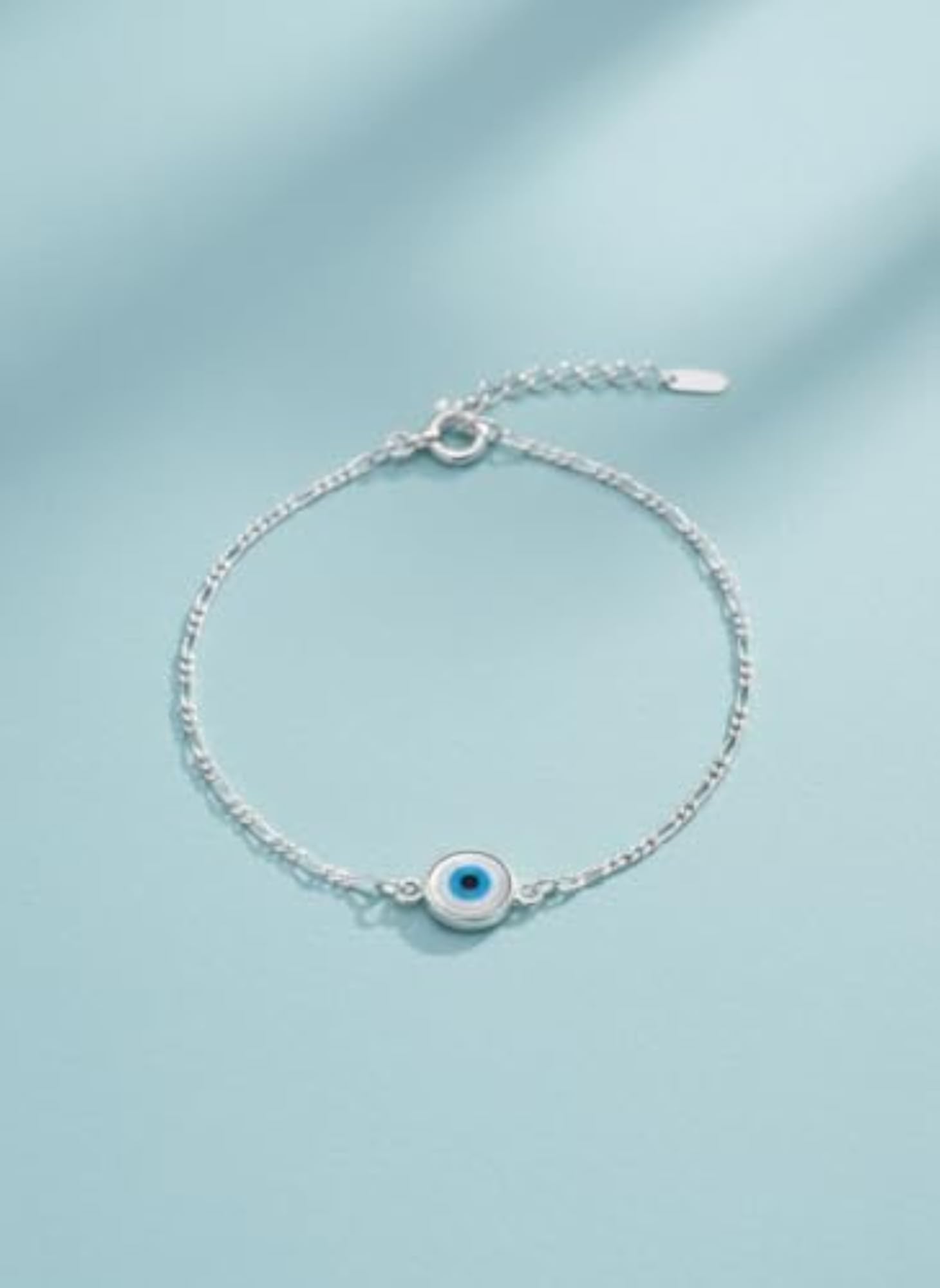 925 Sterling Silver Evil Eye Bracelet for Women