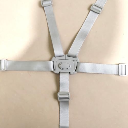 Image of High Chair Straps Replacement,Universal 5 Point High Chair Harness Straps Adjustable Sturdy Safety Strap Belt (Grey)