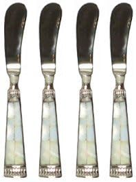 Traders and Company Pate Knife w/Mother of Pearl Handle, Set of 4 - Mother of Pearl