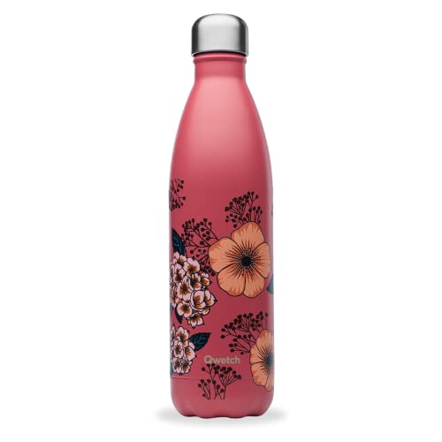 Qwetch - Bouteille Isotherme Originals Anémones 750ml - 24h Froid et 12h Chaud - Etanche & Réutilisable - Gourde inox isotherme pour Sport, Voyage, Bureau, Randonnée
