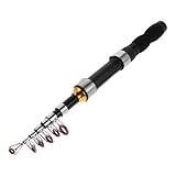 UKCOCO Caña de Pescar Telescópica de Material Ultra Duro Portátil y Extendible Mini Caña para Agua y para y Pesca Mar y Río