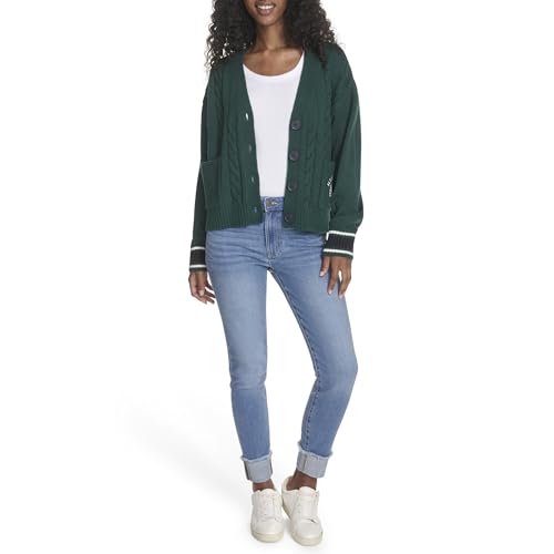 Image of Tommy Hilfiger Women's Boxy Varsity Cable Cardigan
