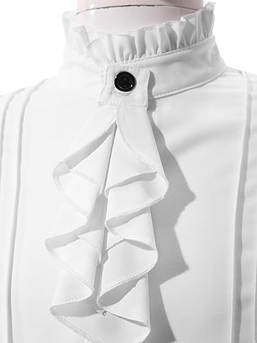 renvena Kids Ruffle Pirate Shirt Renaissance Medieval Blouse Long Sleeve Victorian Halloween Tops3