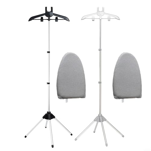 Soporte para ropa de aluminio gris con perchero ajustable de 160 cm 3