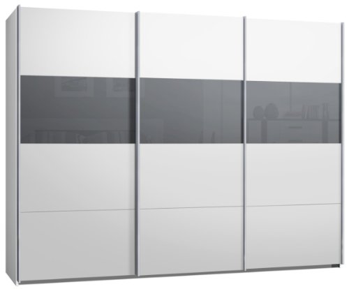 webesto Schwebetürenschrank Switch | In Weiss mit Glas Grau | 291 x 220 x 69 cm - 4036876246378 webesto Schwebetürenschrank Switch | In Weiss mit Glas Grau | 291 x 220 x 69 cm