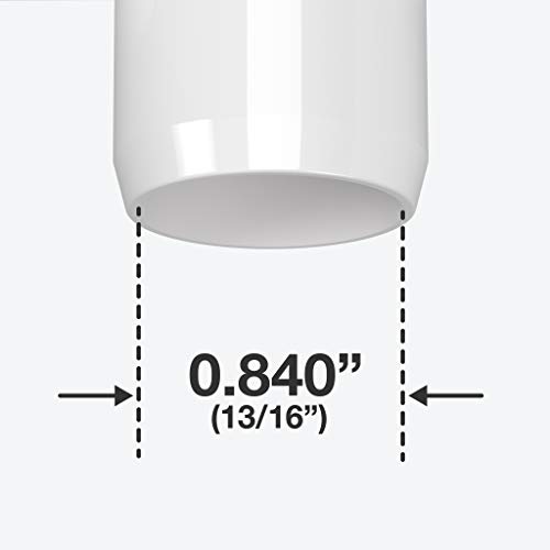 Formufit 1/2 Inch 4-Way Pvc Tee, Furniture Grade, 1/2” Size Fitting, White, Schedule 40 Pvc Pipe Connector, Made In Usa (Pack Of 10) #TOP5
