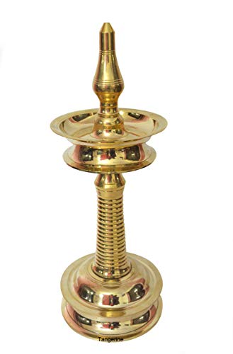 TANGERINE Brass Nilavilakku || Kerala Diya || Brass Oil Lamp - Height 10 inches