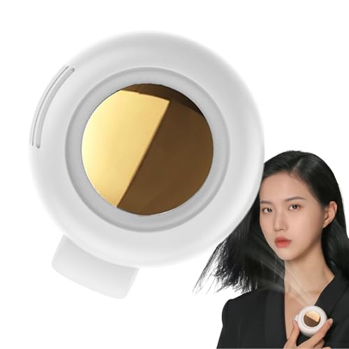 Ventilador de abrazadera personal, mini ventilador silencioso sin aspas con mecanismo de corte, pequeños gadgets fríos 360 grados compañero de viaje giratorio para manos