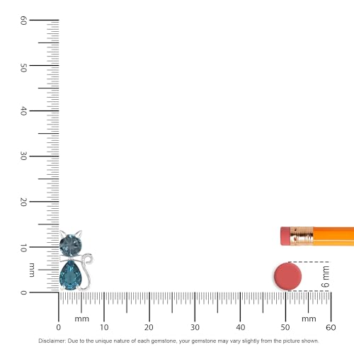 Natural Gemstone Cat Pendant Necklaces for Women in 925 Silver/18K Yellow/Rose Gold Vermeil, Birthstone Jewelry Gifts for Her Birthday, Wedding Anniversary, Mothers Day3