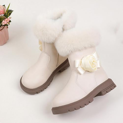 Toddler Riding Boots Girls Tall Furry Dressy Ankle Boot Kids Comfortable Zipper Chunky Snow Booties Thick Sole Mid Calf Boots3