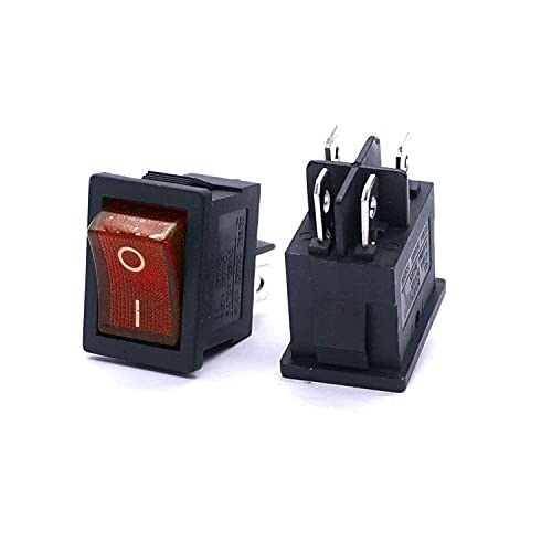 Interruptor balancín mini DPST de 4 pines y 2 posiciones para control de corriente AC 6