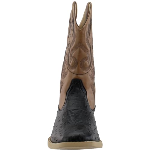 Image of ROPER Mens Bumps Ostrich Square Toe Casual Boots Mid Calf - Brown, White