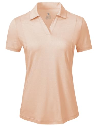 Image of BGOWATU Women's Short Sleeve Golf Tennis Polo Shirts V Neck Collared Workout Tops UV Protection Dry Fit