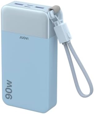JUOVI Power Bank 90W 20000mAh Laptop Portable Charger with Detachable Cable