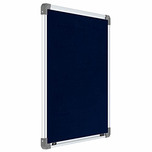 Image of Scholar Art Metis 2x2 Feet Fabric Pin-up Notice Board for Wall & Study Table | High Strength Velvet Cloth + High Density Soft Board for Pinning Photos, Sticky Notes & Reminders (Dark Blue)