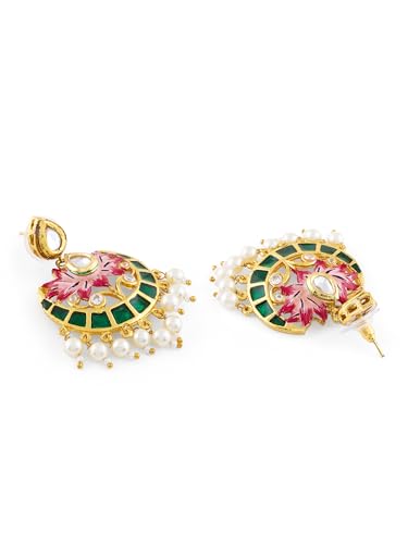 ZAVERI PEARLS green necklace – image 4
